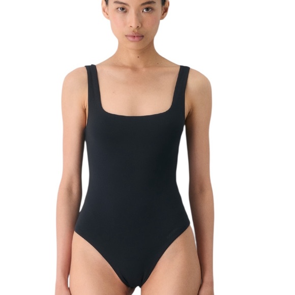 Aritzia Babaton Original Contour Squareneck Thong Bodysuit Black Size S - Picture 11 of 11